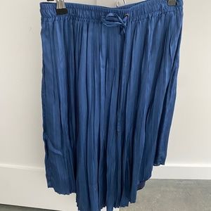 Joie silk satin pleated midi skirt